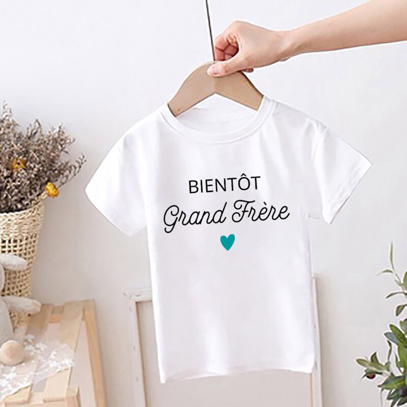 I Will Become A Big Brother Print Boys Shirt Pregnancy Announcement T-shirt Brother Clothes Kids Summer Short Sleeve Tops Tshirt