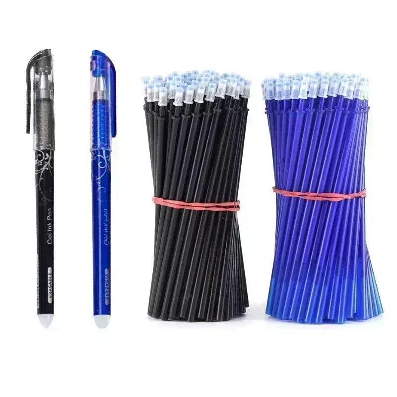 Erasable Pen Gel Set, Refil de tinta azul e preta, Material Escolar, Student Writing, Exame Papelaria, 0,5 milímetros