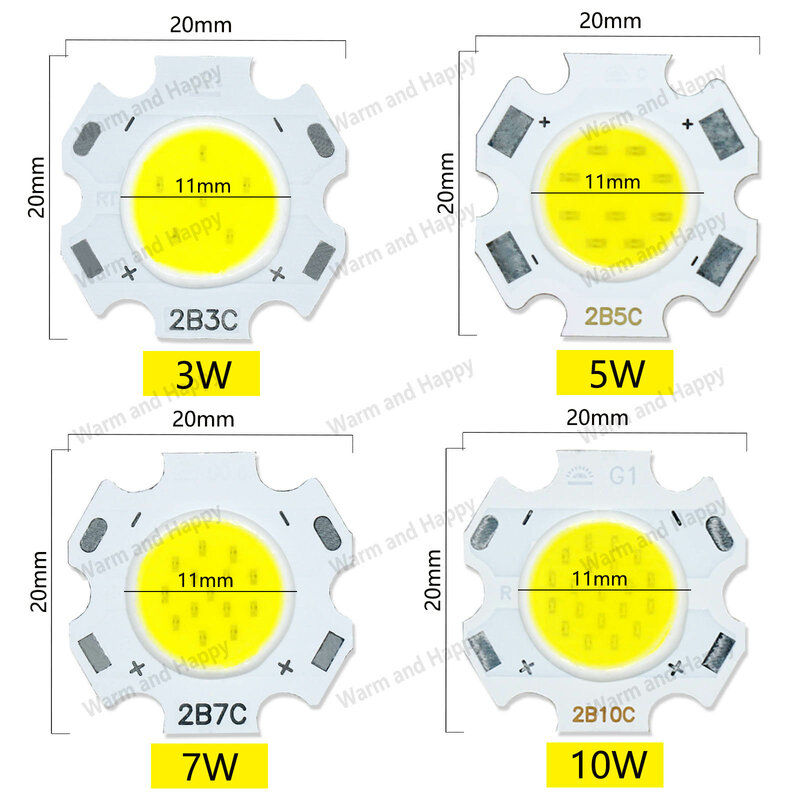 3W 5W 7W 10W LED COB 전구 보드 250mA led 다이오드 고전력 LED 조명 램프 스포트 라이트 통 램프 DIY, 10 개
