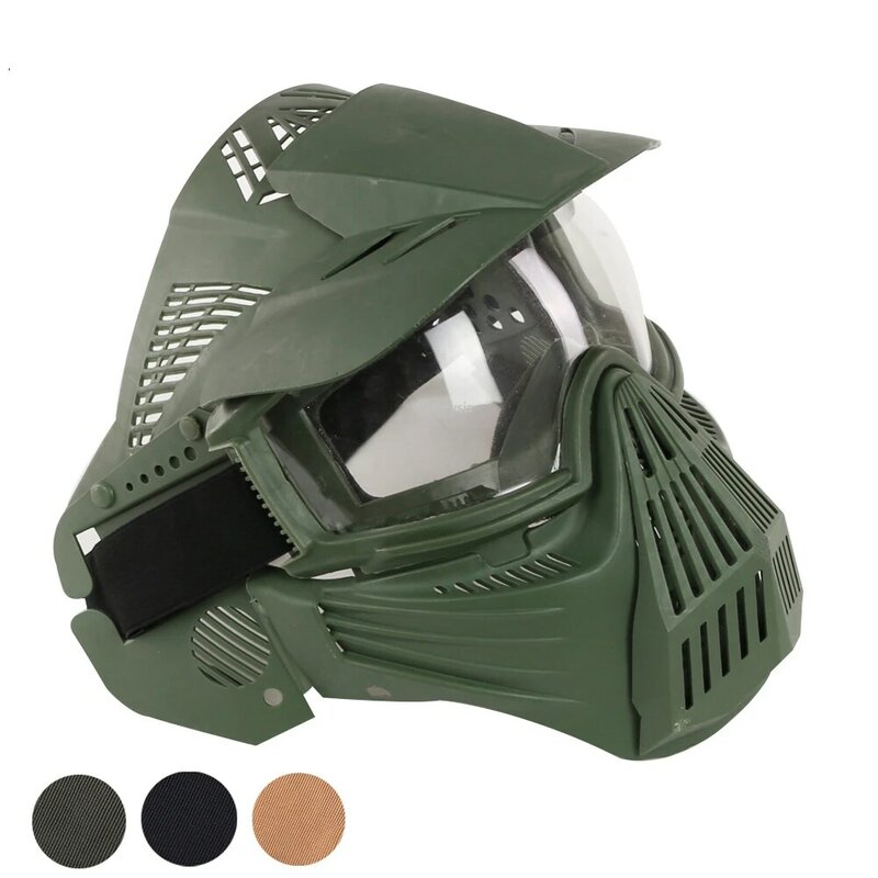 Tactical Full Face Mask with Lens Hunting Airsoft Paintball CS Game Mask Eyes Protective Tactics Masks