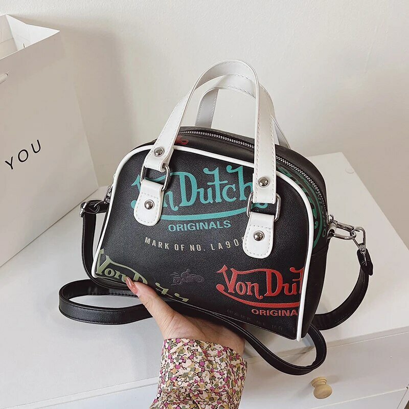 Women Bag Y2K Luxury Designer Handbag Shopping Crossbody Graffiti Purses PU Leather Shoulder Bags For Women