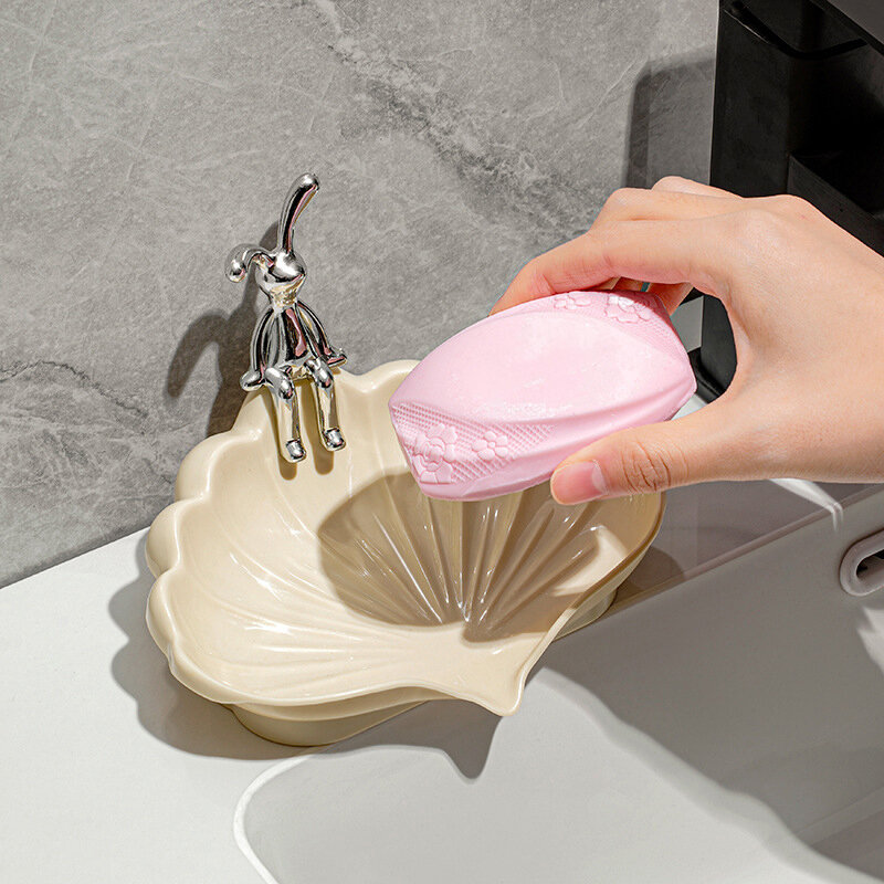 Natural Shell Shaped Soap Box Shell Holder For Soapbar Vanity Table Shell Portable Soap Box For Bathroom
