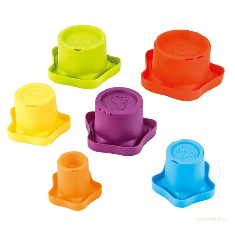 Y4UD 대화형 아기 테이블 세트 장난감 유아용 유아 용품을 위한 다채로운 컵 쌓임