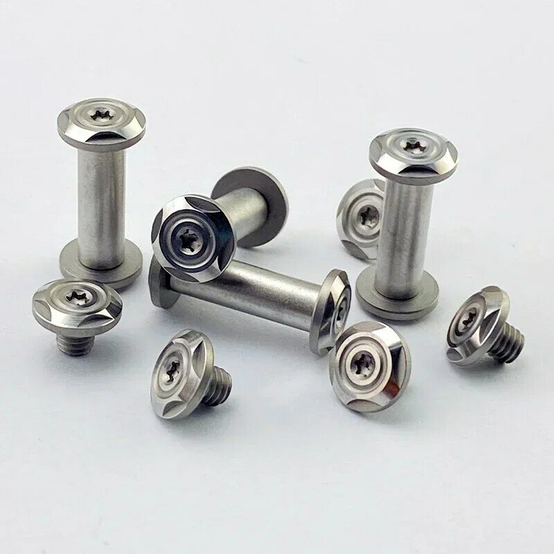 2sets 416 Stainless Steel Knife Handle Screw DIY Parts Plum Blossom Head M4 Screw Modified Knife Embryo Making Accessories