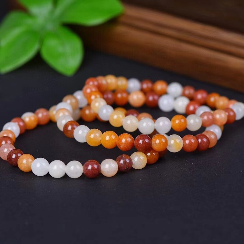 Gobi Jade Hand Chain Natural Colorful Stone Bangle Womens Gemstone Elastic Bracelets Amulet Jewellery Charms Jewelry