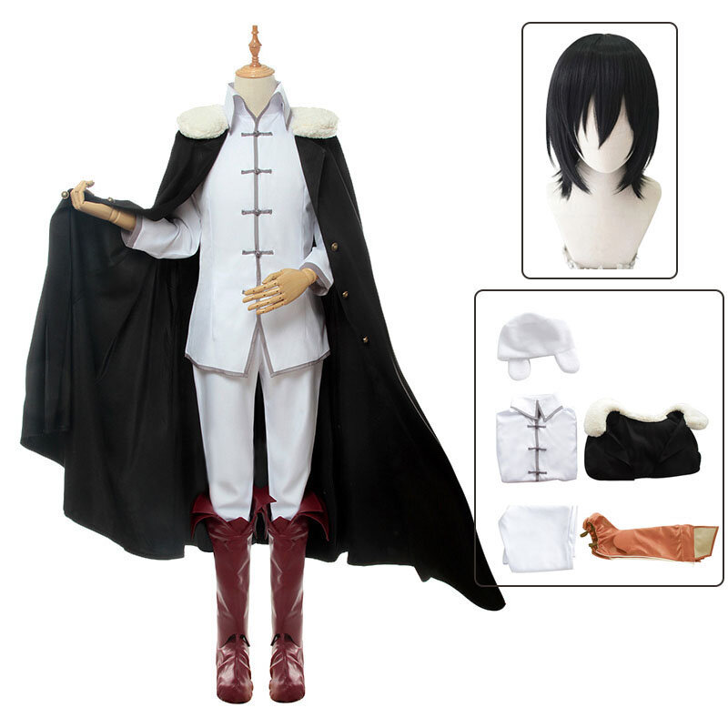 Fyodor Dostoevsky Cosplay Costume with Hat Shoes Cover Wig For Women Men Halloween Carnival Party Suit Anime Outfits