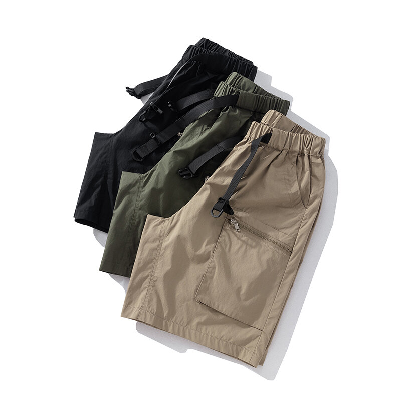 Summer Cargo Shorts for Men 2023 New Fashion Multiple Pockets Men's Gym Shorts Summer Short Sweatpants High Quality Black