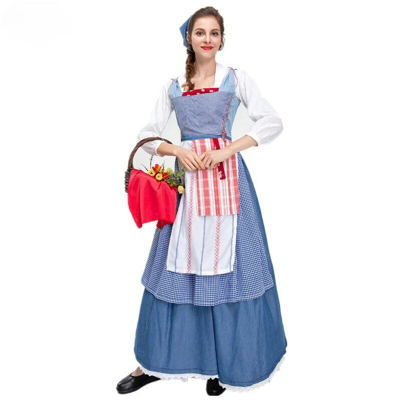 Halloween Cinderella, kostum pesta kostum pengiring gedung Pastoral Eropa