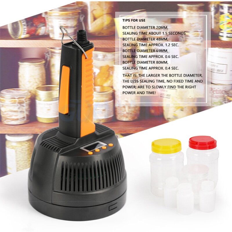 Sellador de inducción electromagnética de mano, máquina de sellado de botellas de microordenador de 1200w, sellador continuo de botellas de plástico
