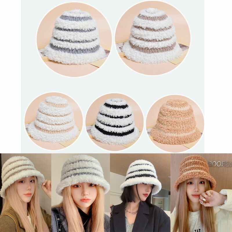 Zagęścić jesienno-zimową pluszowa czapka czapka Beanie modną ciepłą czapka na basen odporną na zimno czapkę kapelusz rybaka kobiet