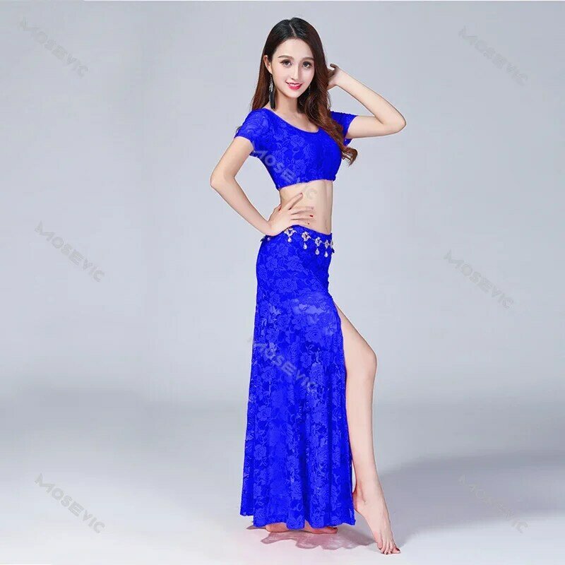 Belly dance ladies practice clothes dance popular sexy Indian dance performance clothes large size lace suit