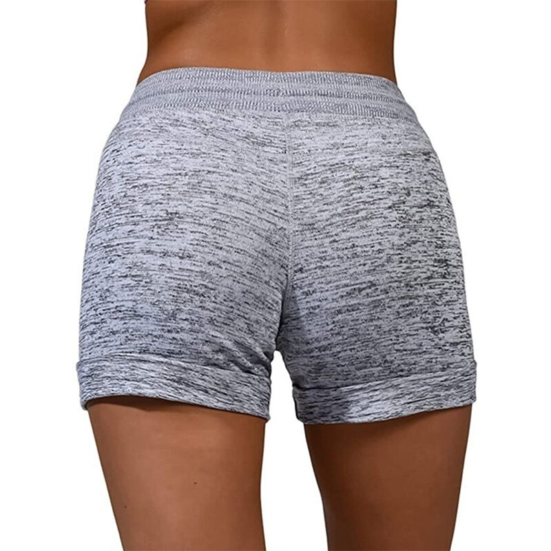 Pantalones cortos atléticos para mujer, Shorts deportivos cómodos, suaves, de Yoga, de secado rápido, informales, de cintura alta con cordón