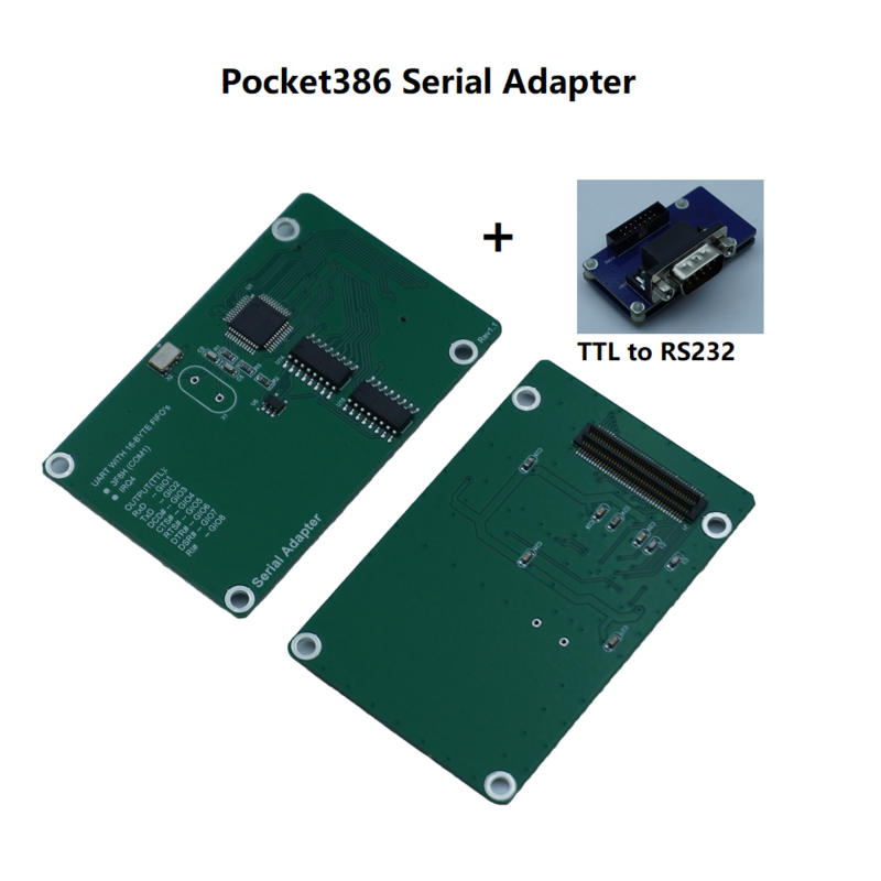 Pocket386 miniisa serielle port adapter + TTL-RS232