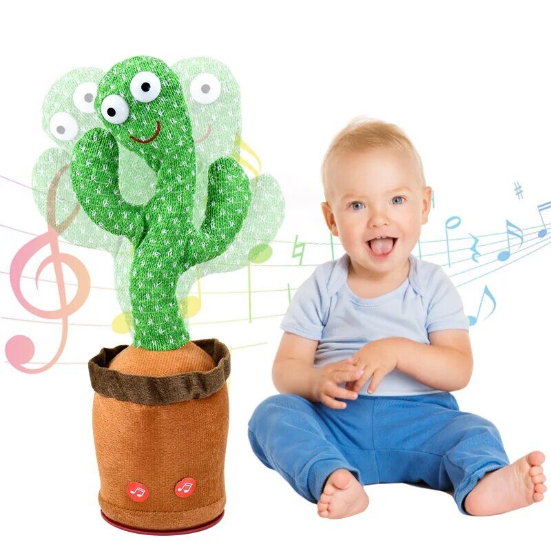 Juguete de Cactus parlante que se puede cargar, juguete de felpa electrónico, grabado y repetido, interactivo, Sunny, decoración del hogar