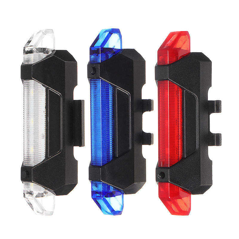 Luz LED trasera de advertencia para bicicleta de montaña, recargable vía USB, resistente al agua, para Scooter Eléctrico