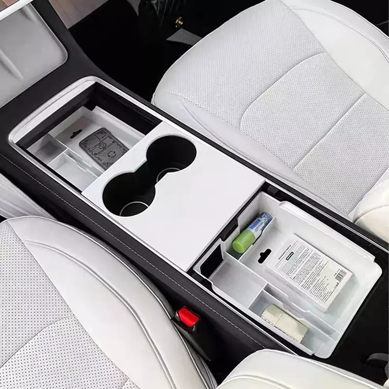 Für Tesla Modell 3 y weiß Innen Mittel konsole Aufbewahrung sbox Lenkrad abdeckung Bildschirms chutz dekorative Fuß stütze Sitz