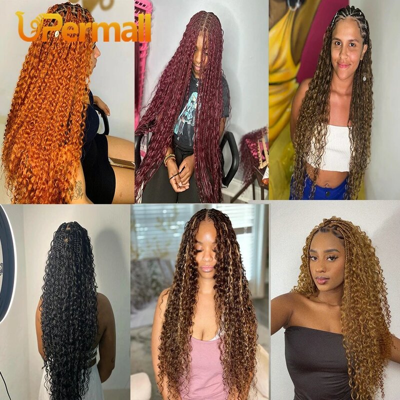 Upermall Bulk Human Hair No Weft 100g For Braiding Deep Curly Wave Full Ends Extensions Brazilian 100% Remy For Boho Braids 1B