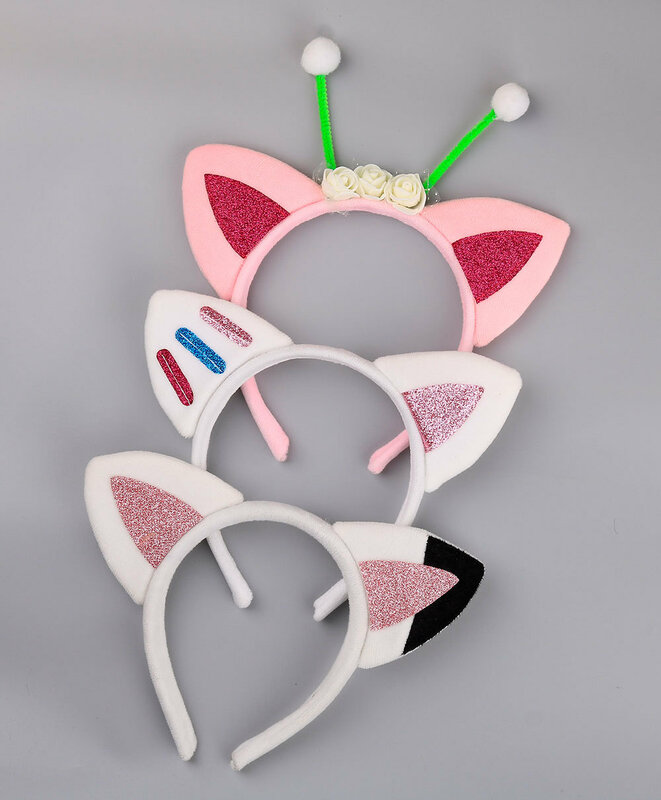 Plush Fox Cat Ears Headband para adultos e crianças, Hairband, Hair Hoops, presente de aniversário, casamento, fantasia, Natal, Halloween, bonito, 1pc