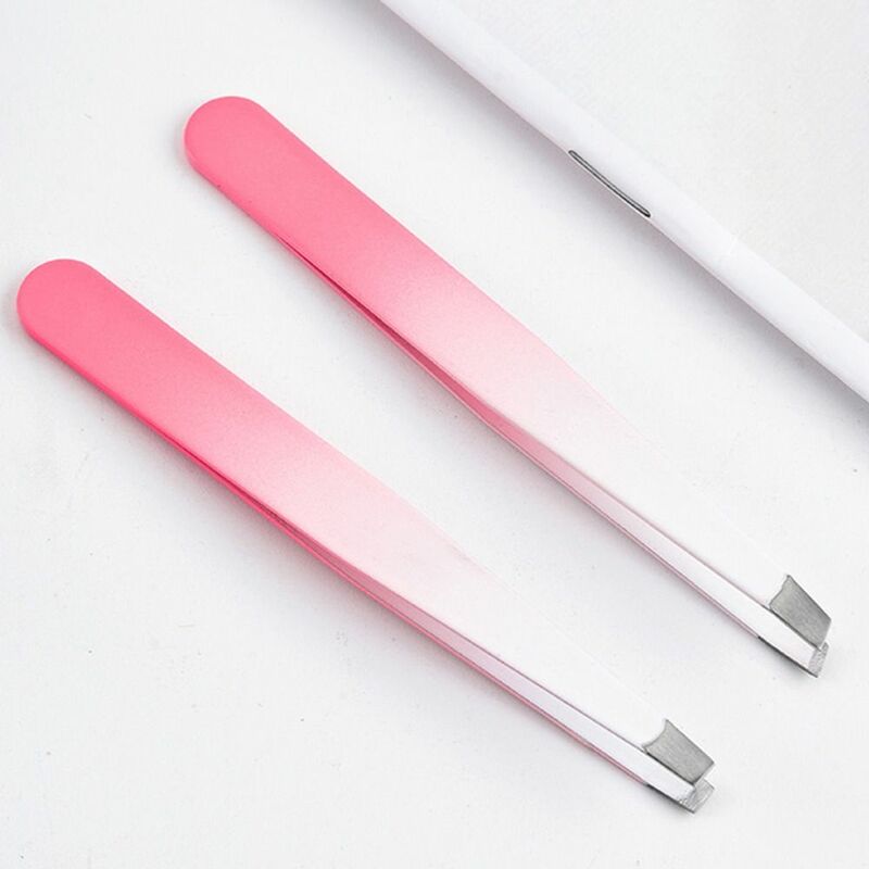 Stainless Steel Eyebrow Pliers Multipurpose Hair Removal Eye Brow Tweezer Face Hair Removal Eyelash Extension Oblique Mouth Tip