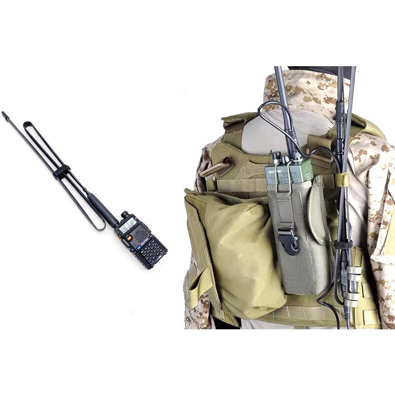 ใหม่ยุทธวิธี SMA-F พับเสาอากาศ VHF UHF Walkie Talkie Baofeng UV-5R 82 9R Plus เสาอากาศ BF-888S สำหรับ CS การล่าสัตว์ต่อสู้