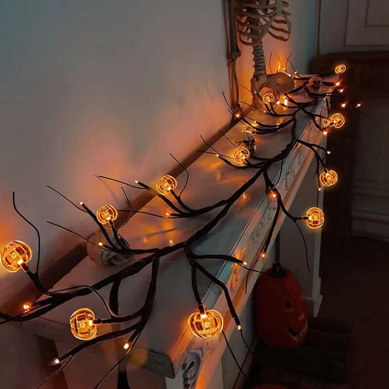 Lampu Halloween operasi baterai tahan air beberapa mode pencahayaan Willow pohon anggur lampu LED properti fotografi dekorasi dinding