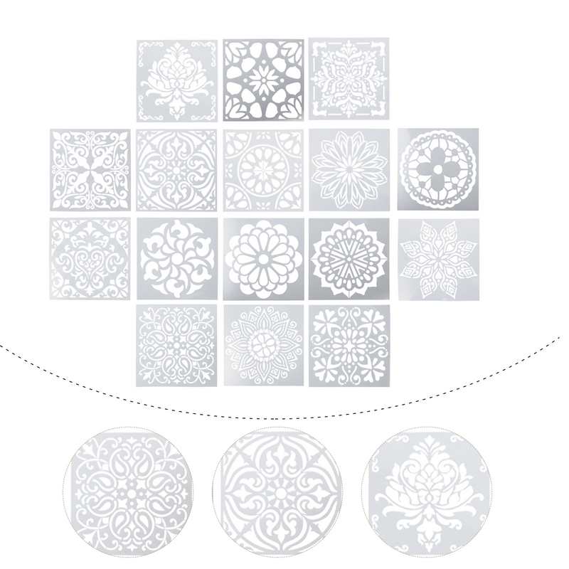 Modèles de peinture Mandala pour bricolage, pochoirs artisanaux, galets de dessin créatifs, 16 pièces