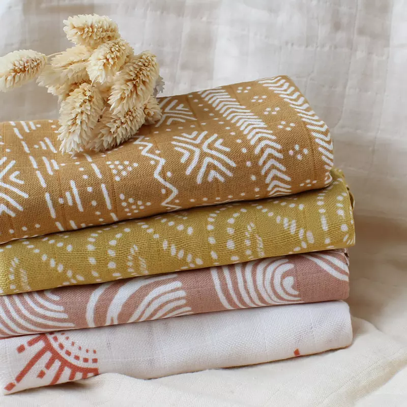 Bamboo Muslin Squares Plain Swaddle Blanket Baby Saliva Towel Burp Cloth for New Born Stuff Cloth Diaper 60x60cm