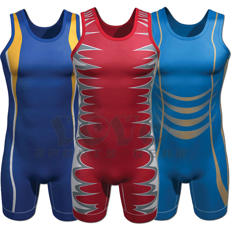 Wrestling Singlet Bodysuit Leotard Outfit Underwear GYM Sleeveless Triathlon PowerLifting Clothing Swimming Running Skinsuit