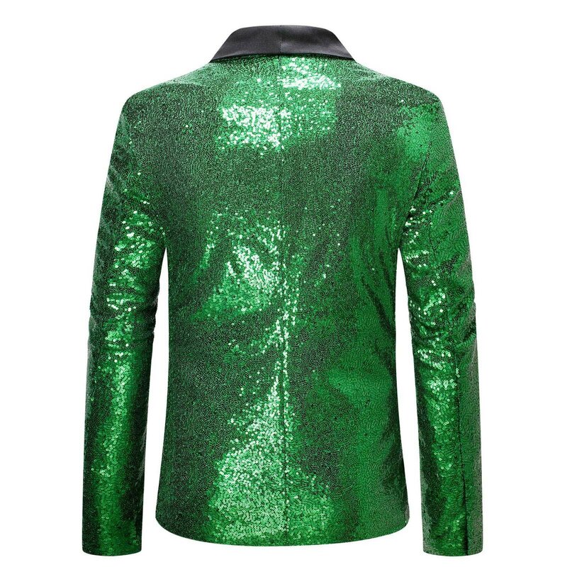 Mens Sequin Suit Performance Nightclub Party Formal Costume Long Sleeve Laple Single Breasted Outwear Coats Male Blazer Jackets