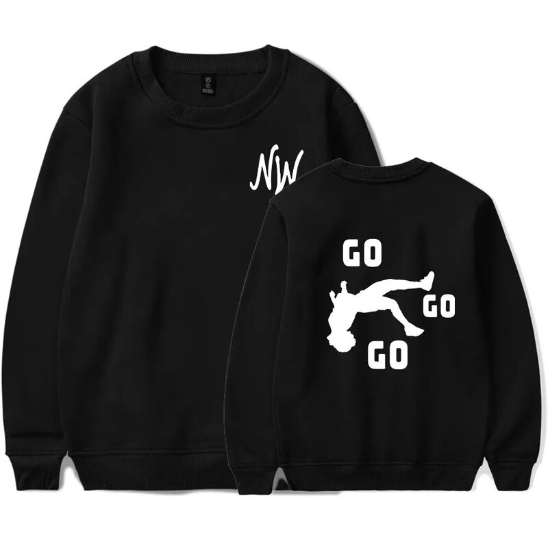 Nidal-Go Go Go Go Go O-Neck Sweatshirts para homens e mulheres, pulôver de manga comprida, roupas da moda