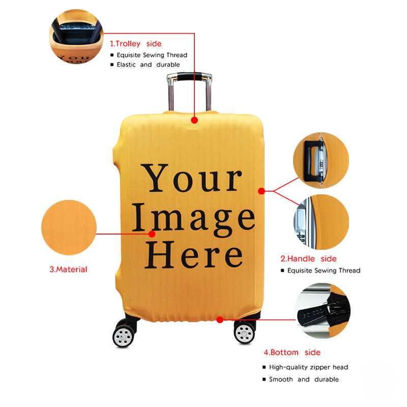 Impressão animal grosso bagagem capa acessórios de viagem elástica mala de viagem caso trolley capas de proteção
