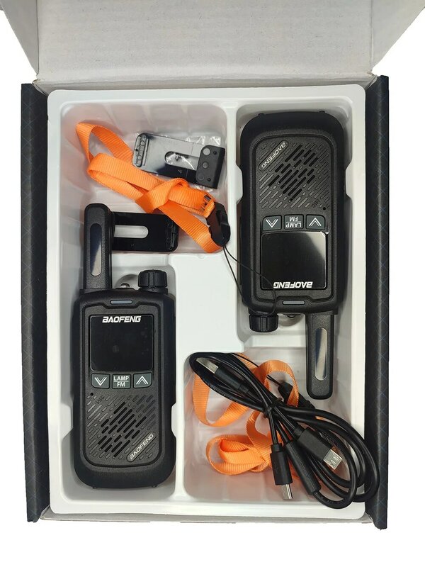 BAOFENG-walkie-talkie portátil T17, Mini Radio bidireccional FRS/PMR, Radio pequeña para hoteles, restaurantes, clubes KTV, 2 piezas, BF-T17