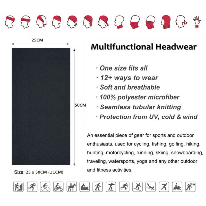 Шейный платок темного цвета для занятий спортом на открытом воздухе бандана для волос шейный платок черный серый шарф для велоспорта походный головной убор для бега мужская маска для лица