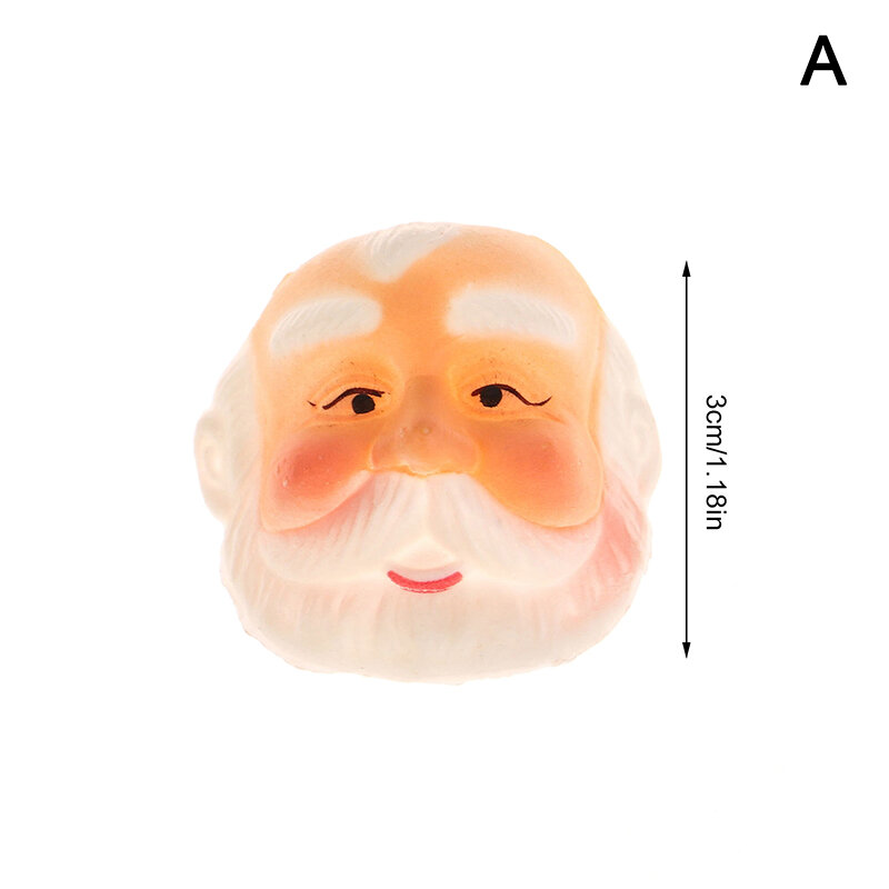 Mini Santa Claus Full Face Mask Christmas Dollhouse Doll Santa Mask Hair Beard Cartoon Funny Santa Doll House Decor Toy