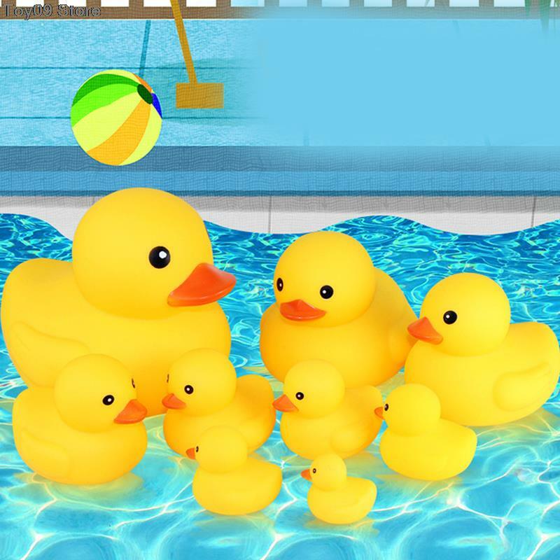 Nowa 1 szt. Gumowa duża żółta kaczka do zabawy w wodzie kąpielowa Kawaii Squeeze Float kaczki zabawki do kąpieli dla niemowląt Cute kaczki prezent dla dziecka