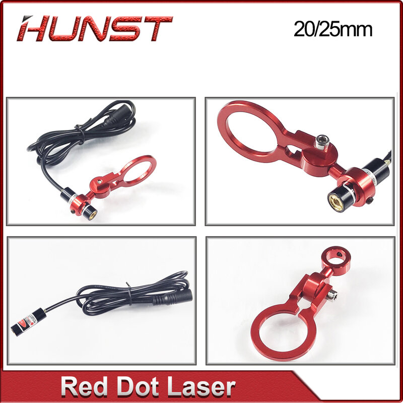 HUNST Dia: 20/25mm Set pemegang titik merah DC5V modul dioda pemosisian perangkat untuk DIY Co2 Laser ukiran kepala pemotong