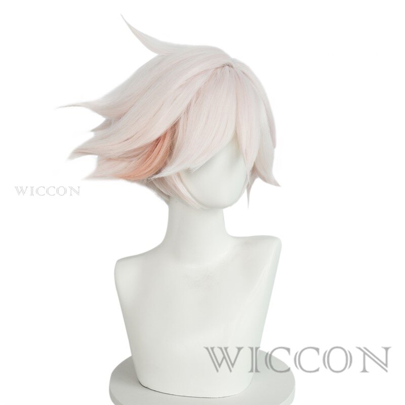 Angel Wig Anime Cosplay Women Short Pink Hair Angel Dust Cosplay Spider Demon AD Wig Wig Free Wig Cap