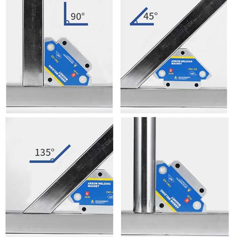 Fijador de soldadura magnético de 2/4 piezas, posicionador de soldadura con imán multiángulo de 45 °, 90 ° y 135 °, herramientas auxiliares de ferrita