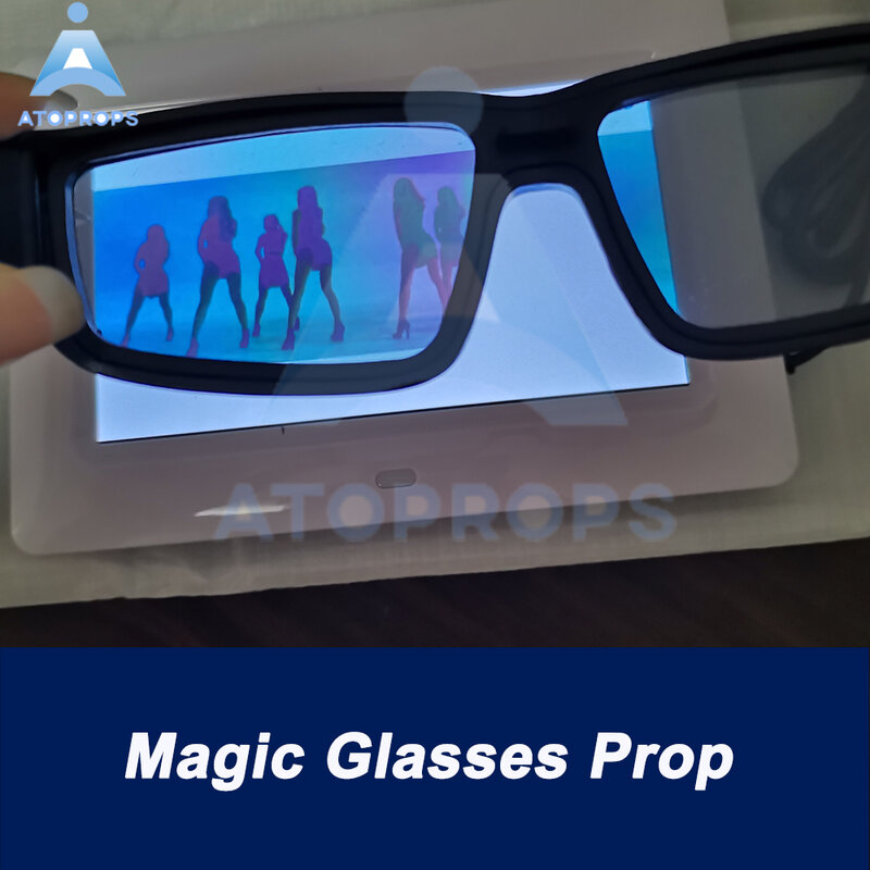 Juego de rompecabezas con pantalla de cristal mágico, encuentra pistas invisibles con gafas, Kit de escape, aventura temática de mago, temas mágicos, ATOPROPS