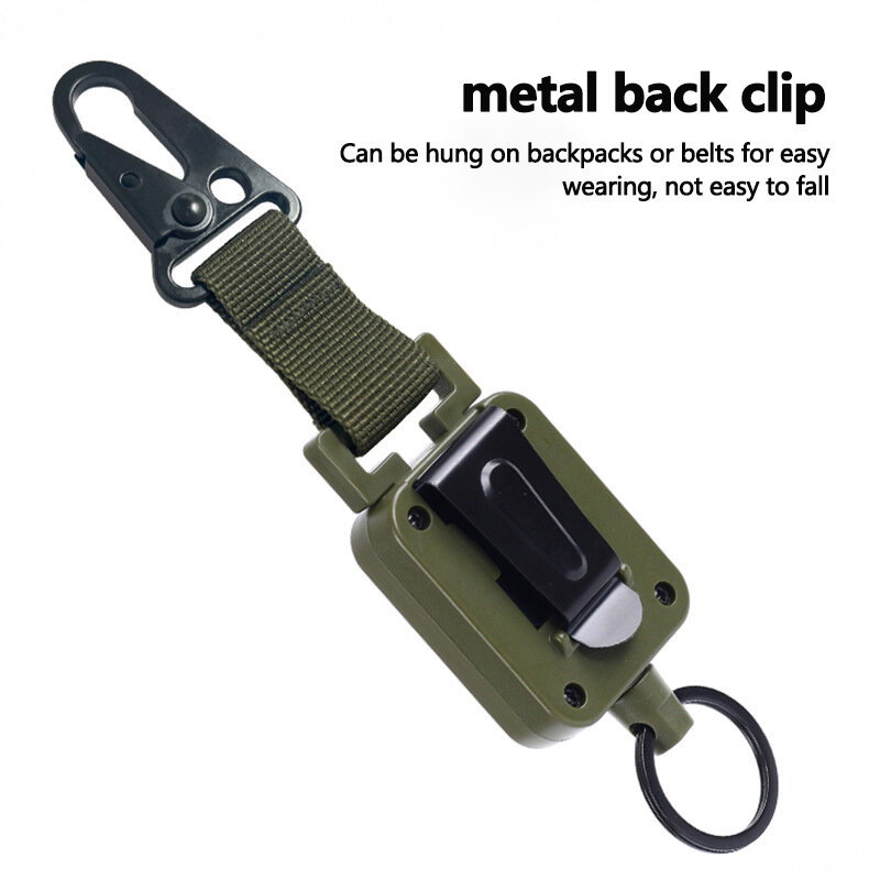 Steel Wire Retrátil Badge Reels, Multi-purpose Key Keychain, titular do cartão, pesca ao ar livre, acessórios de escalada