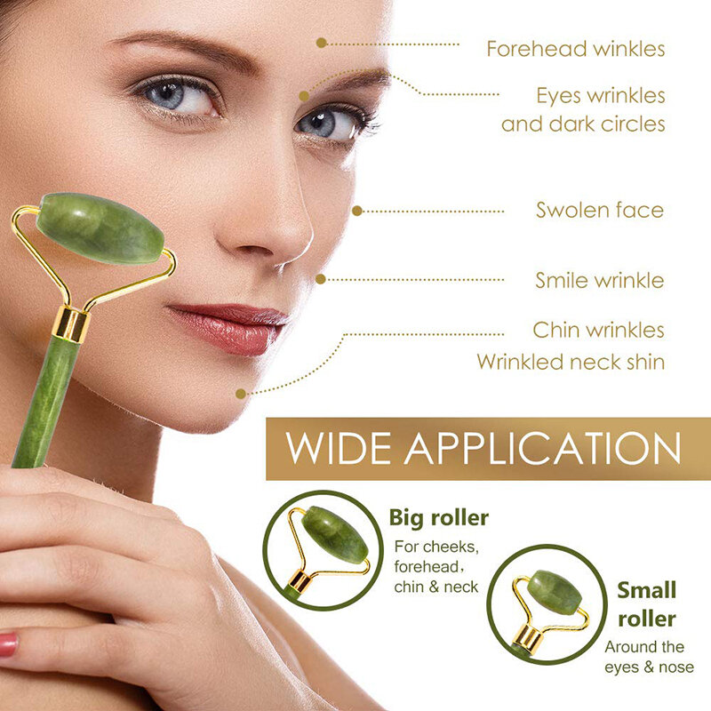 Natural rolo massageador para rosto gua sha jade rolo de massagem raspador facial gouache emagrecimento corpo cuidados com a pele levantamento ferramentas guasha