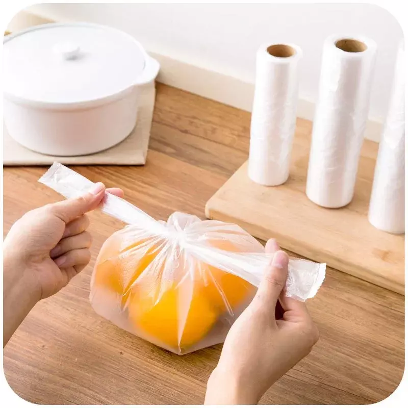 100PCS Transpare Roll Fresh-keeping Plastic Bags of Vacuum Food Saver Bag 3 Sizes Food Storage Bags with Handle Keep Fresh XXM