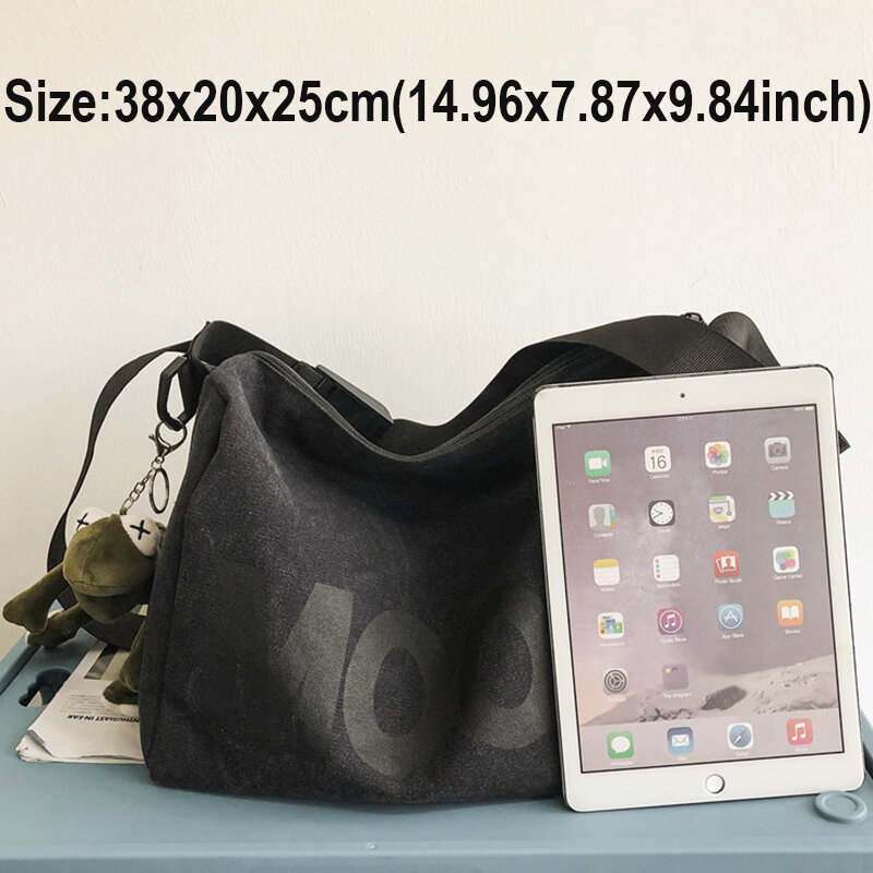 Large Capacity Crossbody Shoulder Bags Women Fashion Canvas Bags INS Design Casual High Quality Big Square Bag for Female Male