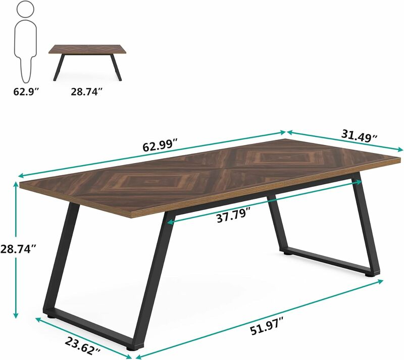 Tribesigns 63 Inch Executive Office Desk, Large Computer Desk with Thickened Frame, Modern Simple Study Writing Table Workstatio