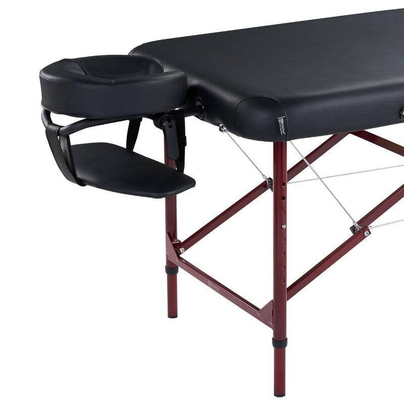Мастер-массажер Zephyr, легкий портативный массажный стол посылка-стол для татуировок-спа-кровать (черный, темно-бордовый)
