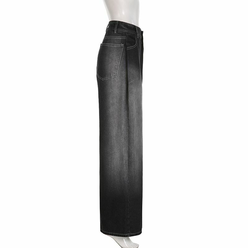 Винтажные джинсы большого размера Deeptown Y2k, свободные широкие брюки из денима в стиле Харадзюку, модные мешковатые джинсовые брюки в готическом стиле, хип-хоп, американская уличная одежда