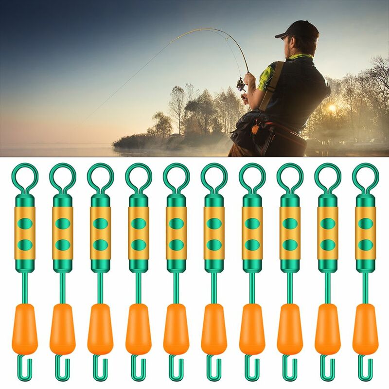DIY Fishing Gear Quick Sub Clamp Unloading Force Splay Ring Fishing Hook Connector Silicone Swivel Wire Set Quick Opening
