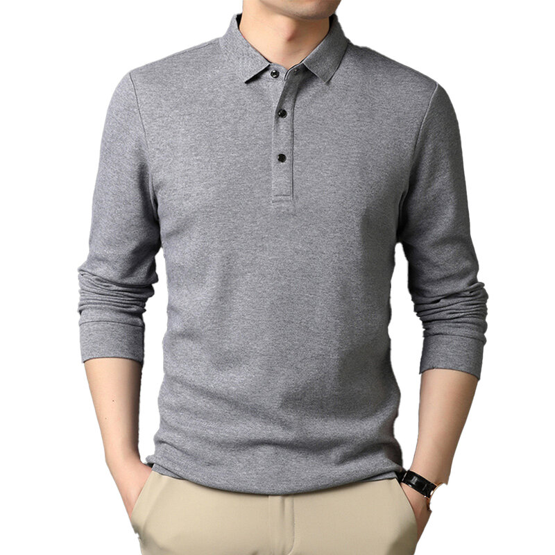 Camisa de lapela xadrez algodão moda confortável manga longa, roupas masculinas, camiseta de férias diárias, top casual de negócios