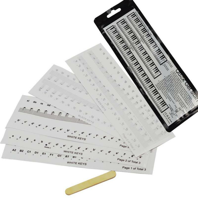 88-key 61-key 54-key pianoforte tastiera Sticker foglio del personale ingresso musicale notazione pianoforte pulsante pellicola chiave bianca + chiave nera 22*8*2