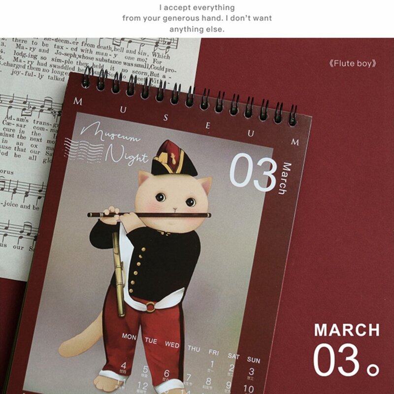 1 Stück Kätzchen 2024 Museum Katzen nacht kreativ ins dekorative Kalender Büro Schule Briefpapier
